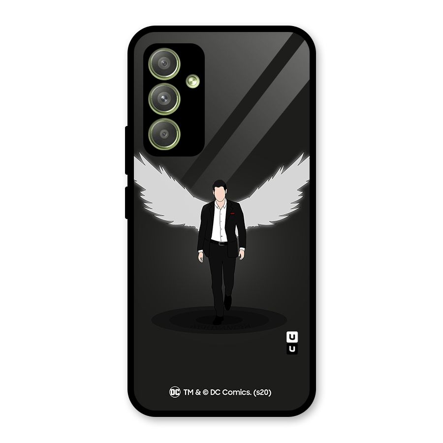 Lucifer Minimalistic Archangel Art Glass Back Case for Galaxy A54