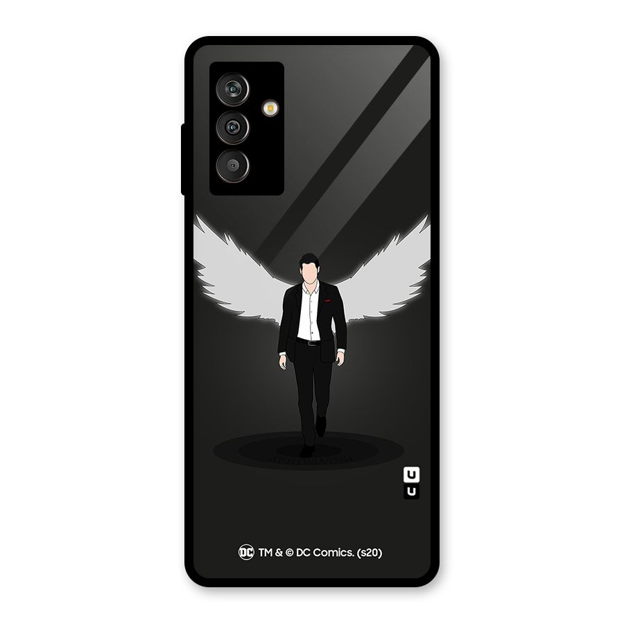 Lucifer Minimalistic Archangel Art Glass Back Case for Galaxy M13