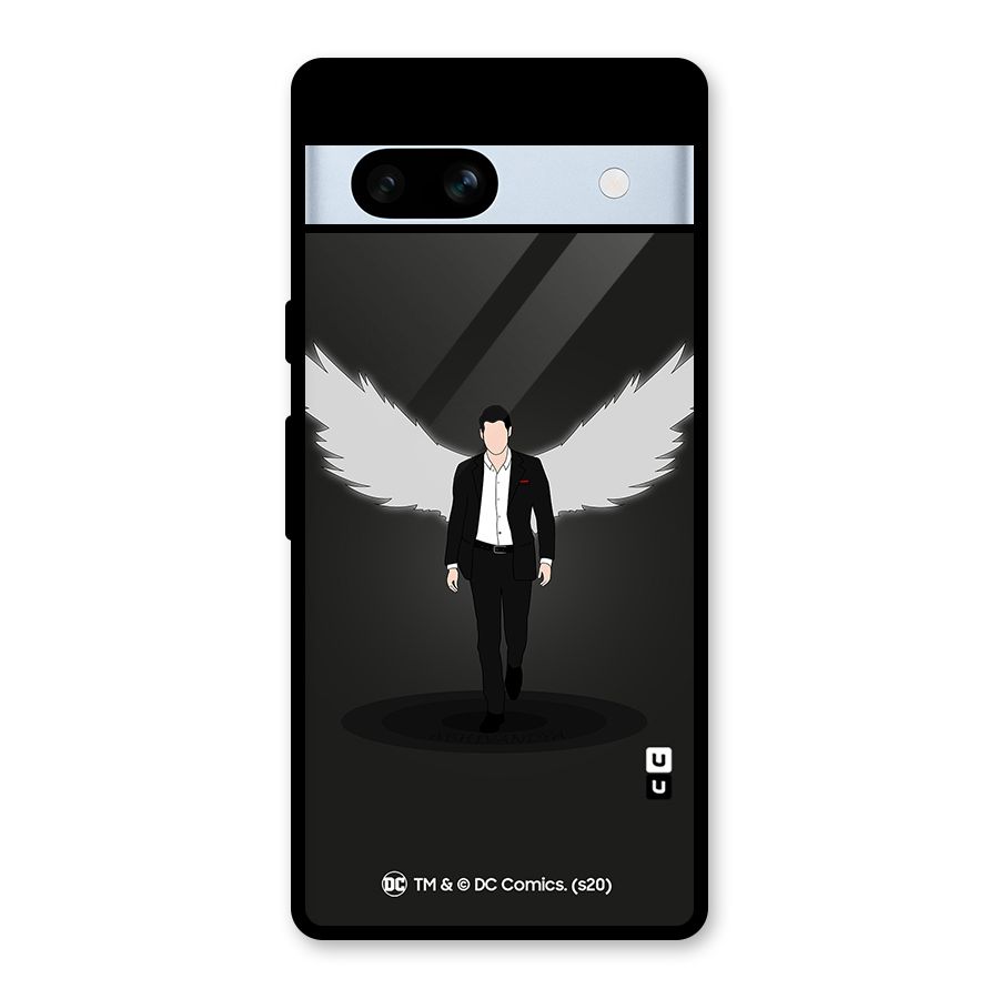 Lucifer Minimalistic Archangel Art Glass Back Case for Google Pixel 7a