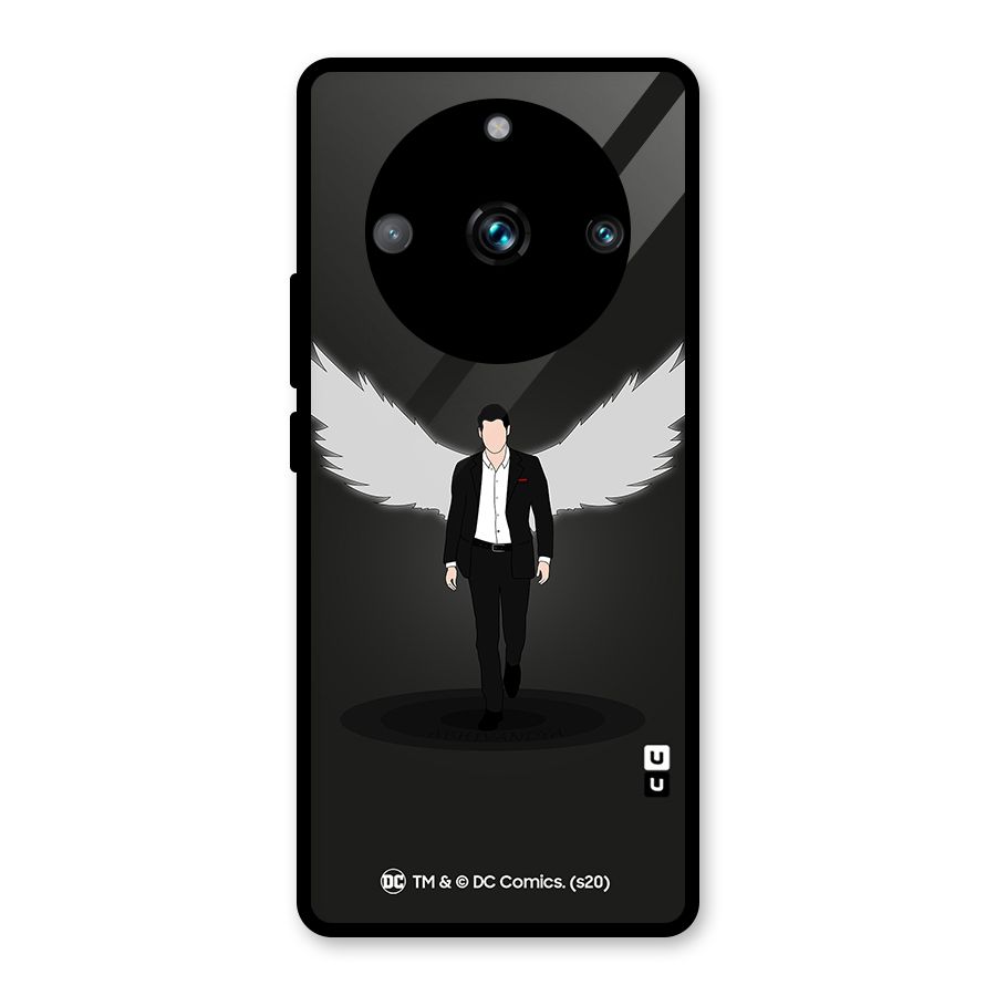 Lucifer Minimalistic Archangel Art Glass Back Case for Realme 11 Pro