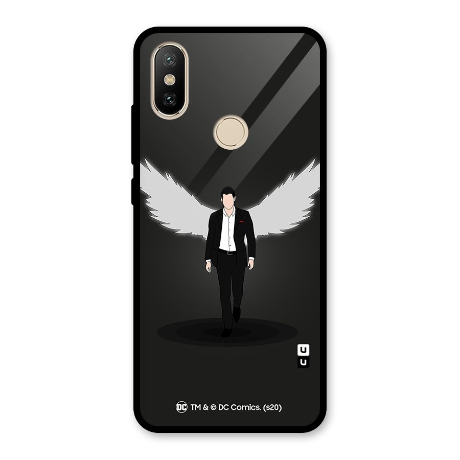 Lucifer Minimalistic Archangel Art Glass Back Case for Redmi A2