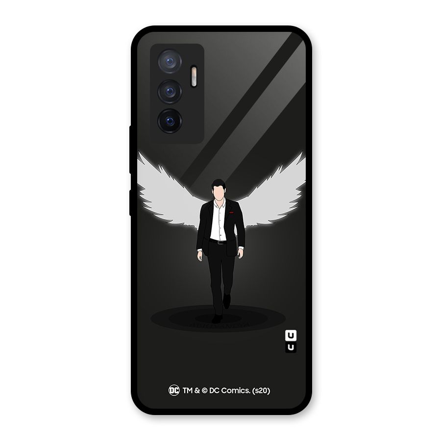 Lucifer Minimalistic Archangel Art Glass Back Case for Vivo V23e