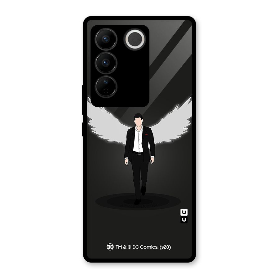 Lucifer Minimalistic Archangel Art Glass Back Case for Vivo V27