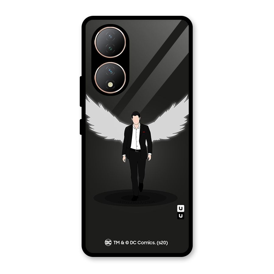 Lucifer Minimalistic Archangel Art Glass Back Case for Vivo Y100A