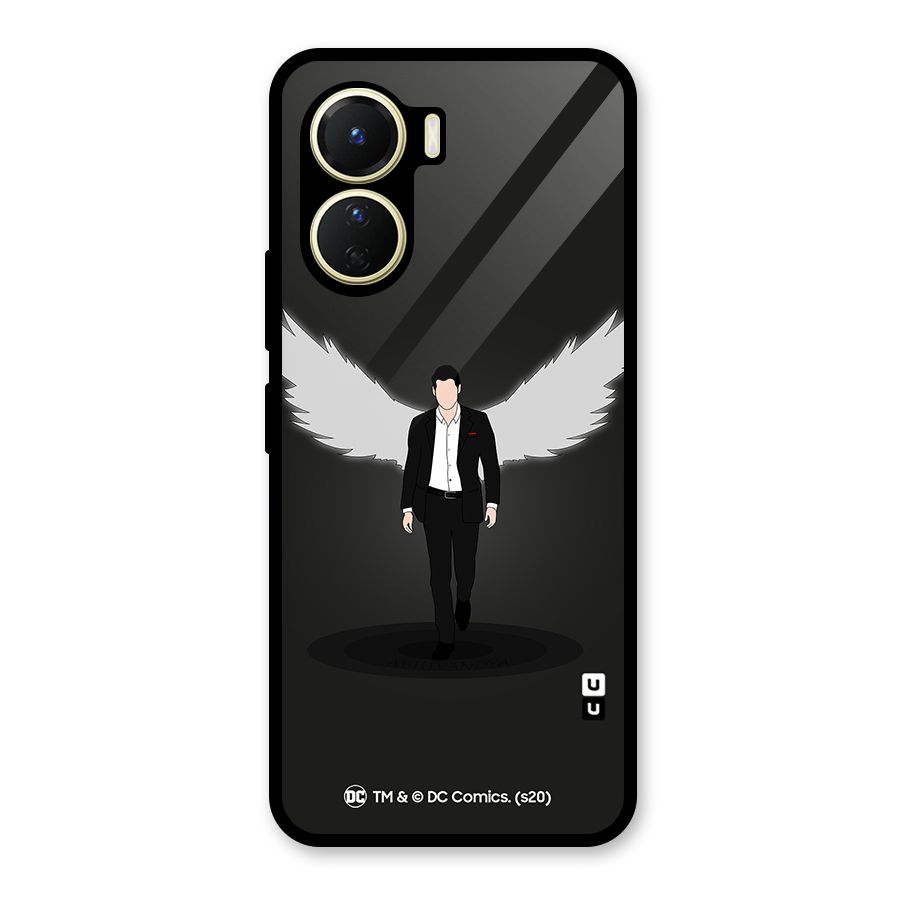 Lucifer Minimalistic Archangel Art Glass Back Case for Vivo Y16