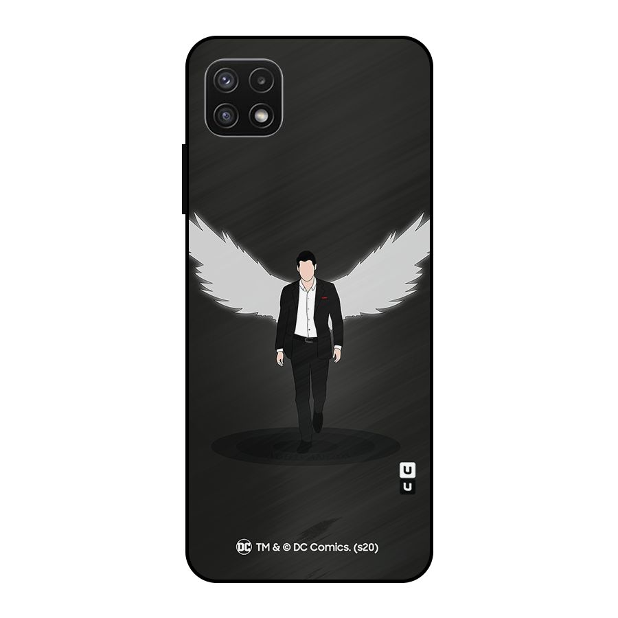 Lucifer Minimalistic Archangel Art Metal Back Case for Galaxy A22 5G