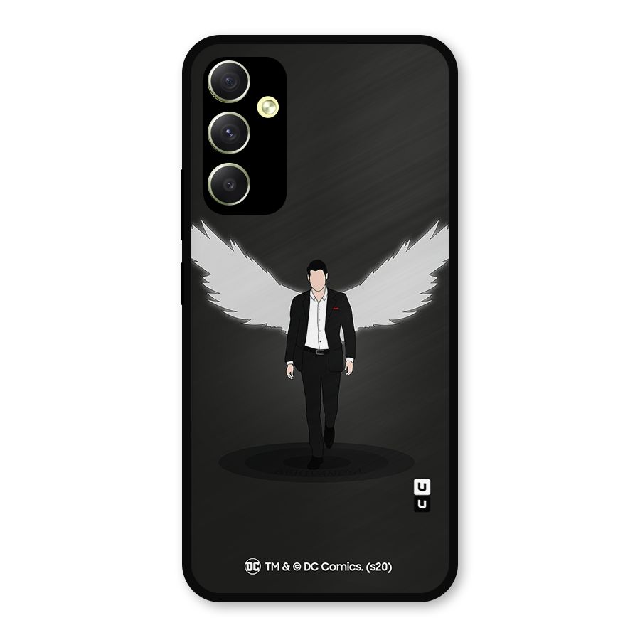 Lucifer Minimalistic Archangel Art Metal Back Case for Galaxy A34