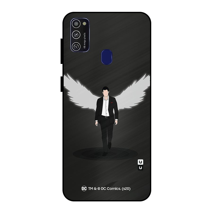Lucifer Minimalistic Archangel Art Metal Back Case for Galaxy M21