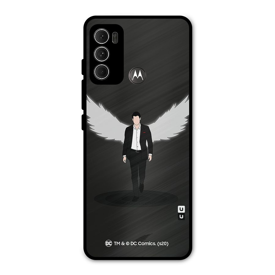 Lucifer Minimalistic Archangel Art Metal Back Case for Moto G60