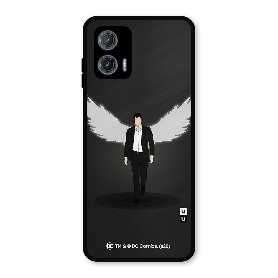 Lucifer Minimalistic Archangel Art Metal Back Case for Moto G73