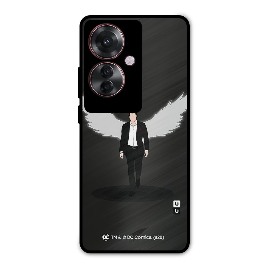 Lucifer Minimalistic Archangel Art Metal Back Case for Oppo F25 Pro