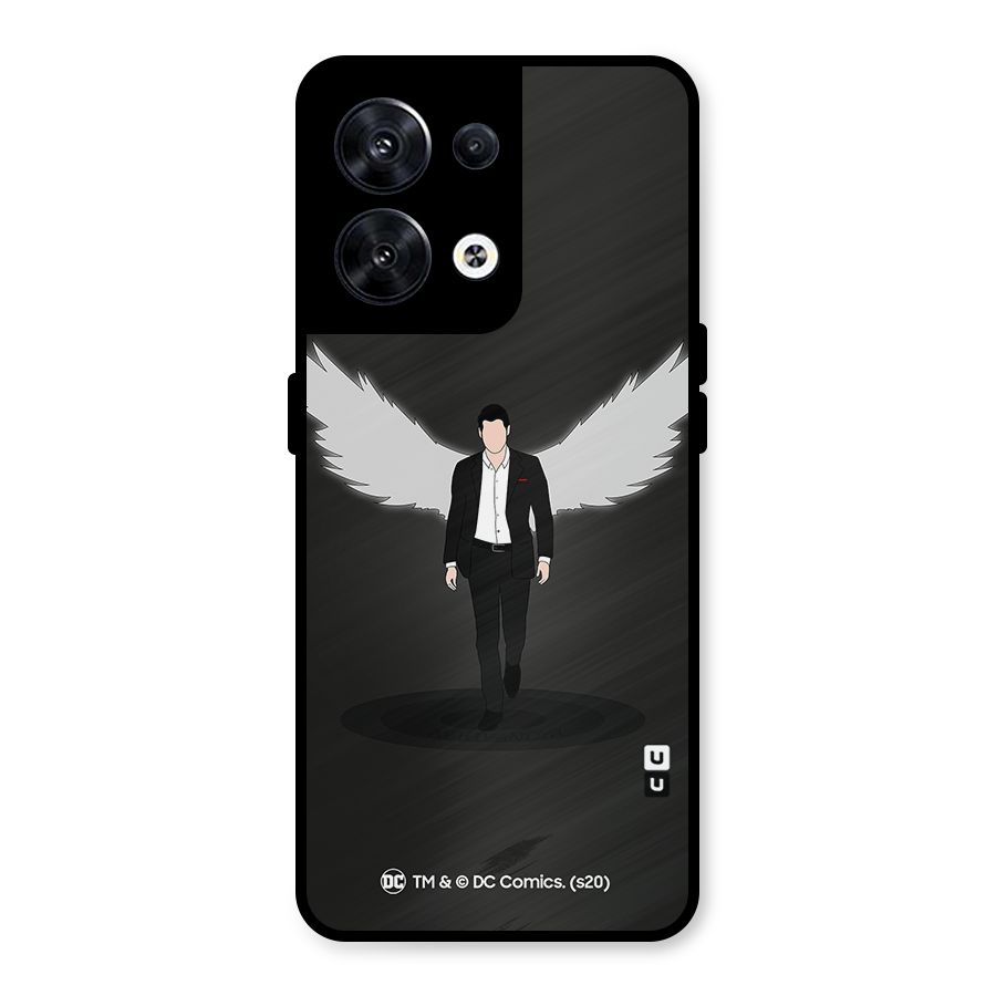 Lucifer Minimalistic Archangel Art Metal Back Case for Oppo Reno8 5G