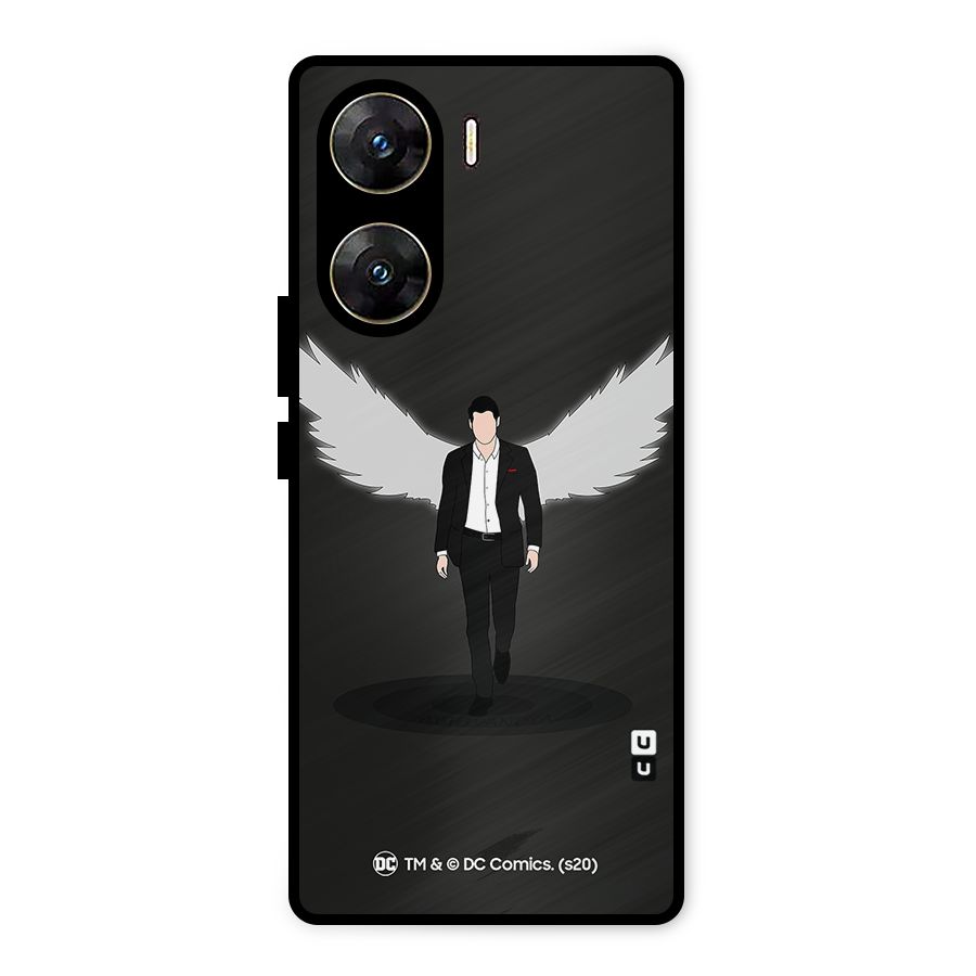 Lucifer Minimalistic Archangel Art Metal Back Case for Vivo V29e