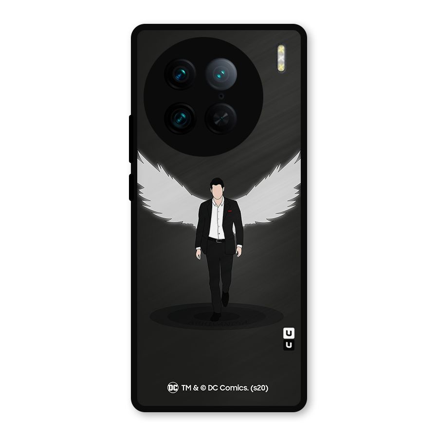 Lucifer Minimalistic Archangel Art Metal Back Case for Vivo X90 Pro