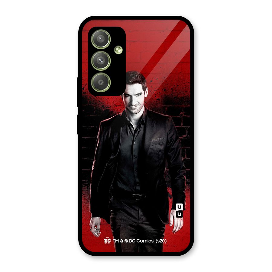 Lucifer Morningstar Wings Shadow Glass Back Case for Galaxy A54
