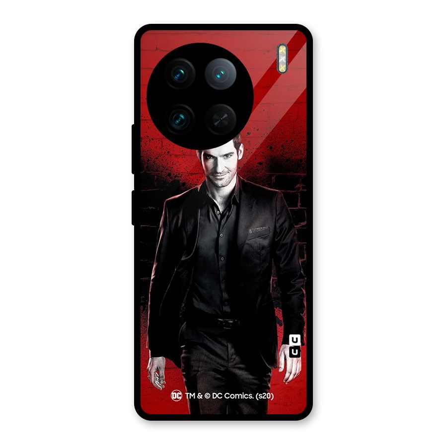 Lucifer Morningstar Wings Shadow Glass Back Case for Vivo X90 Pro