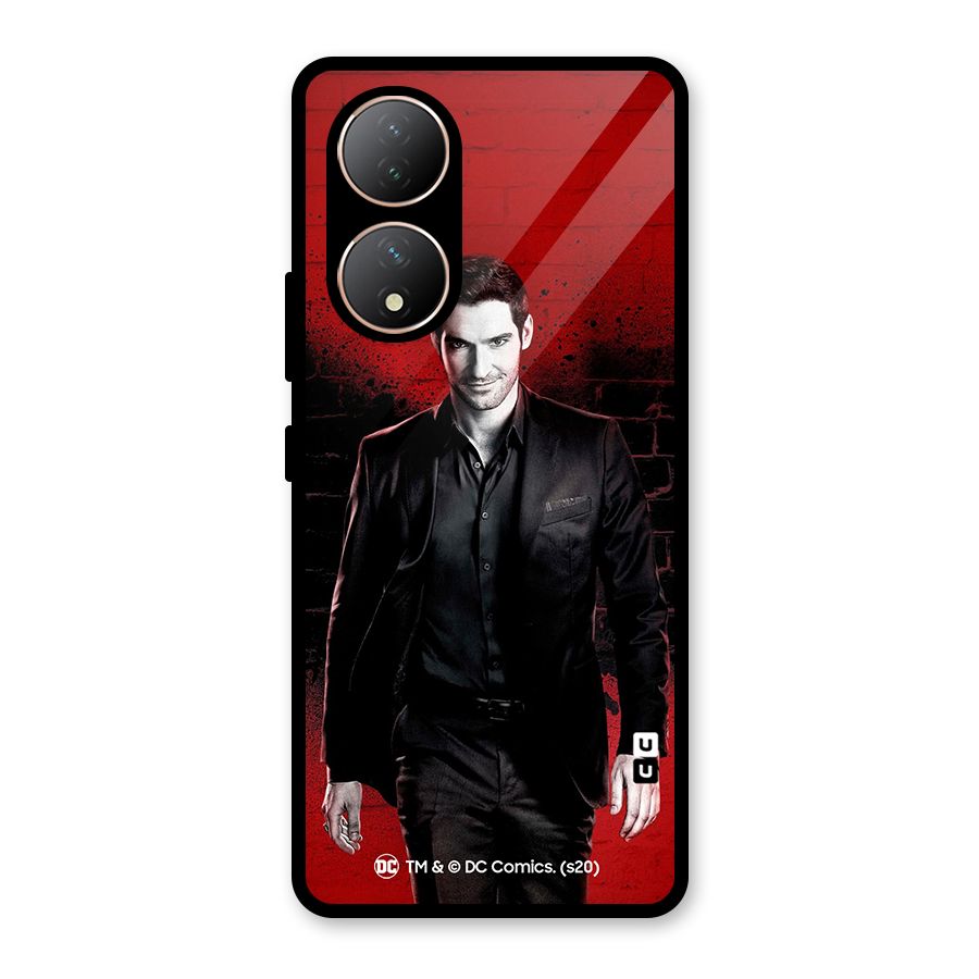 Lucifer Morningstar Wings Shadow Glass Back Case for Vivo Y100A
