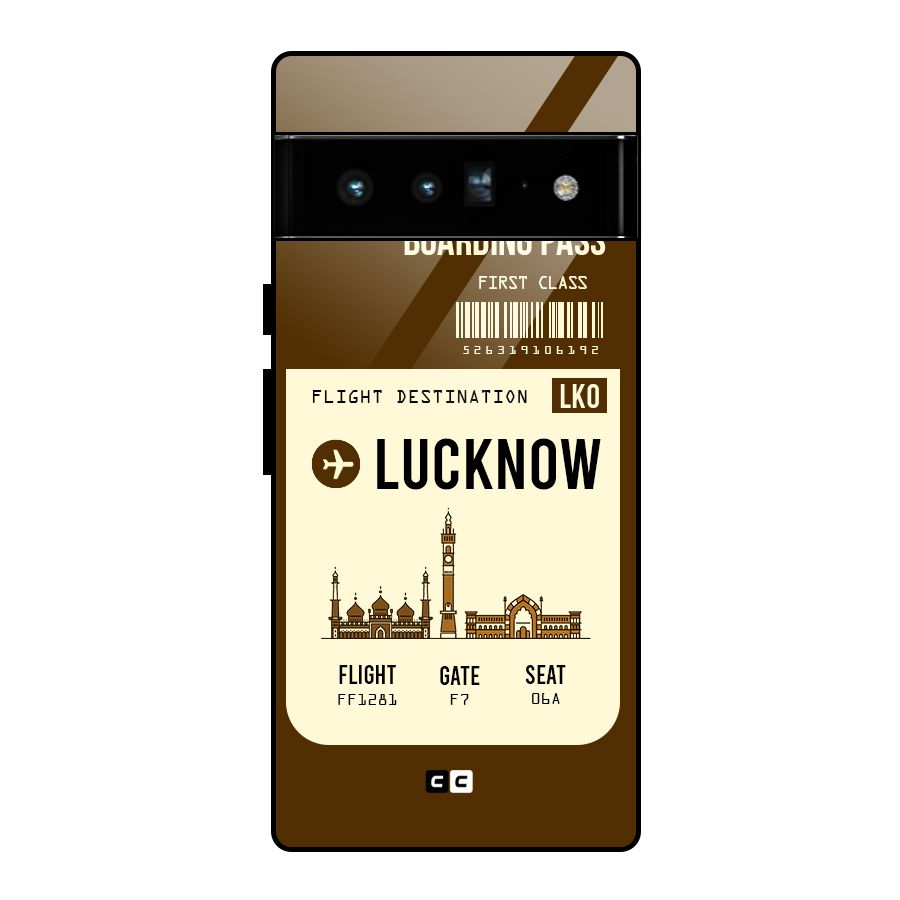 Lucknow Boarding Pass Glass Back Case for Google Pixel 6 Pro