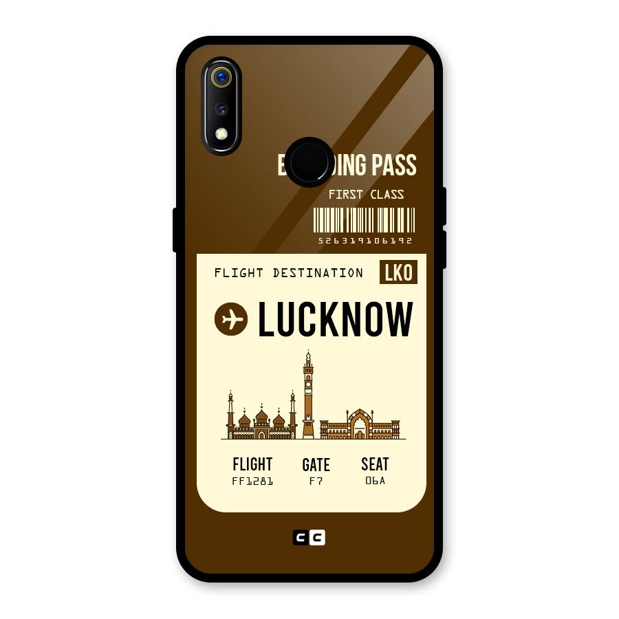 Lucknow Boarding Pass Glass Back Case for Realme 3i