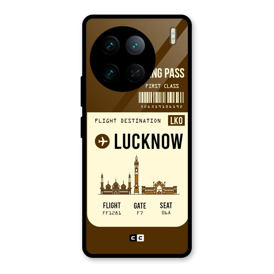 Lucknow Boarding Pass Glass Back Case for Vivo X90 Pro
