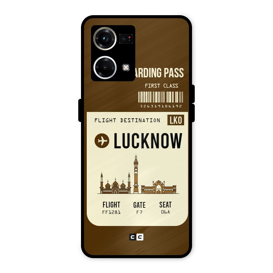 Lucknow Boarding Pass Metal Back Case for Oppo F21 Pro 4G