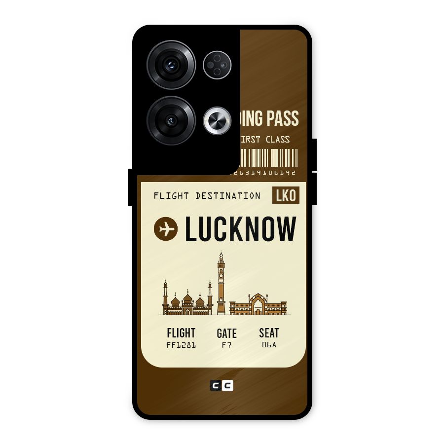 Lucknow Boarding Pass Metal Back Case for Oppo Reno8 Pro 5G