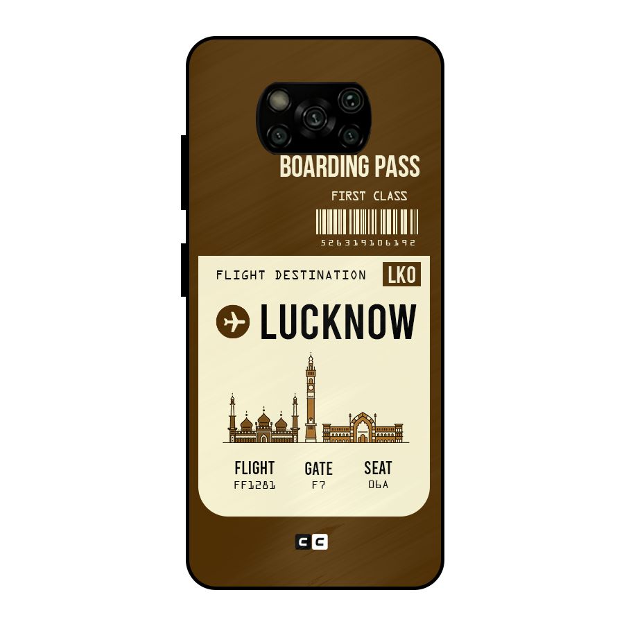 Lucknow Boarding Pass Metal Back Case for Poco X3