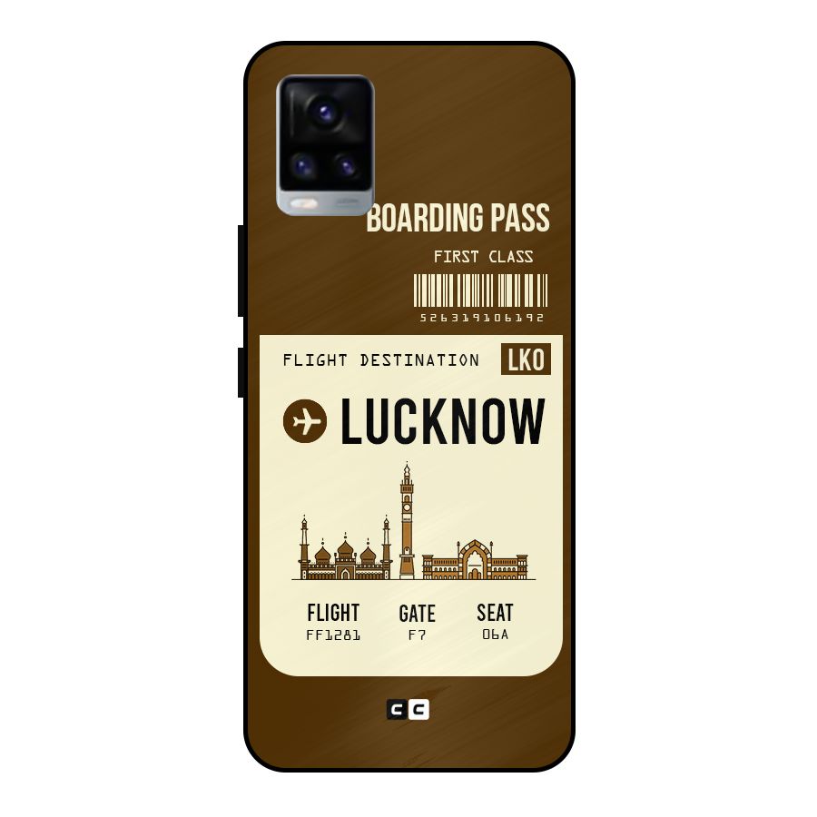 Lucknow Boarding Pass Metal Back Case for Vivo V20