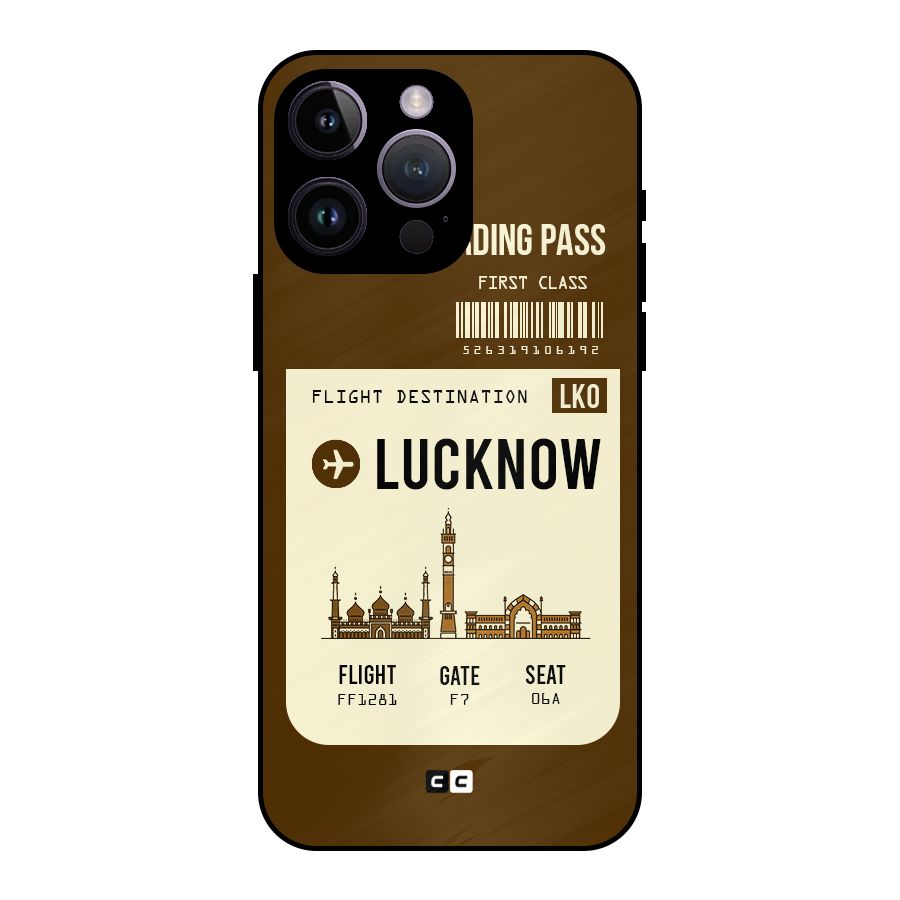 Lucknow Boarding Pass Metal Back Case for iPhone 14 Pro Max