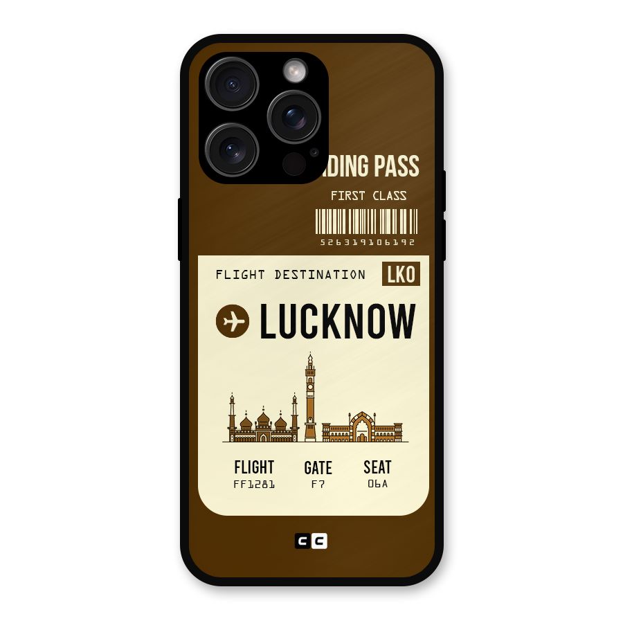 Lucknow Boarding Pass Metal Back Case for iPhone 15 Pro Max