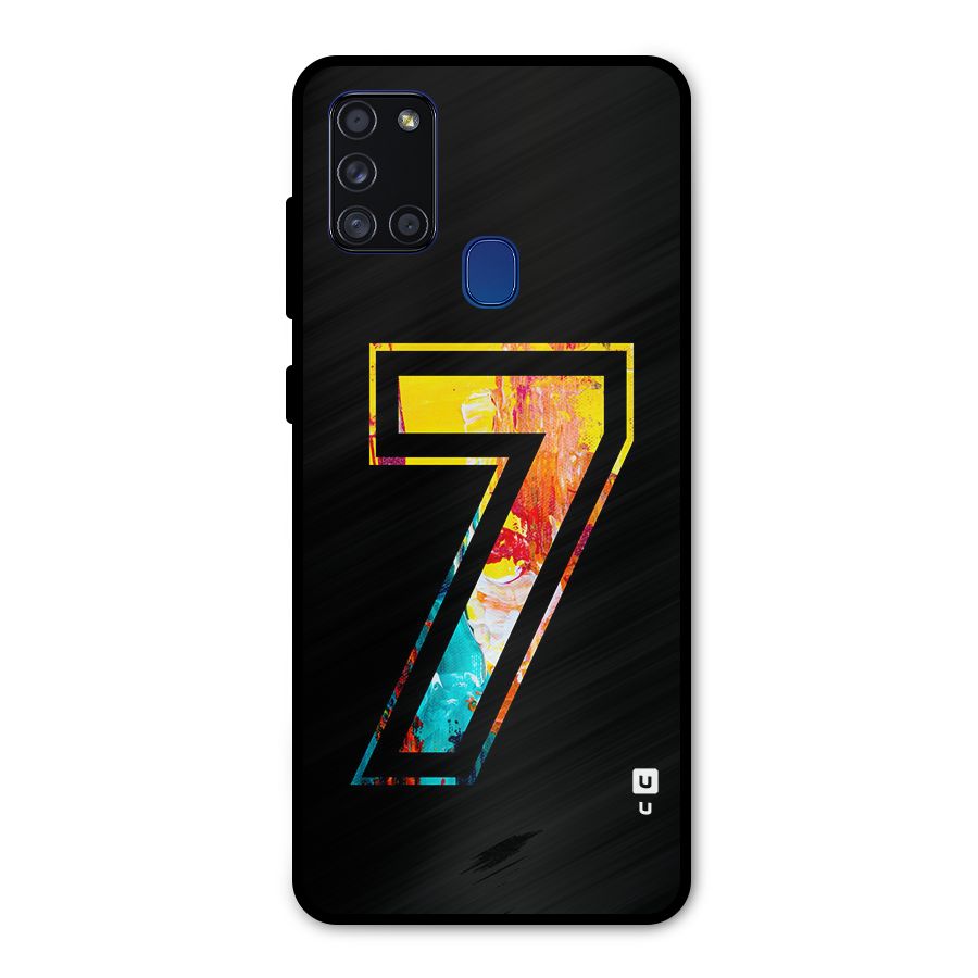 Lucky Number Metal Back Case for Galaxy A21s