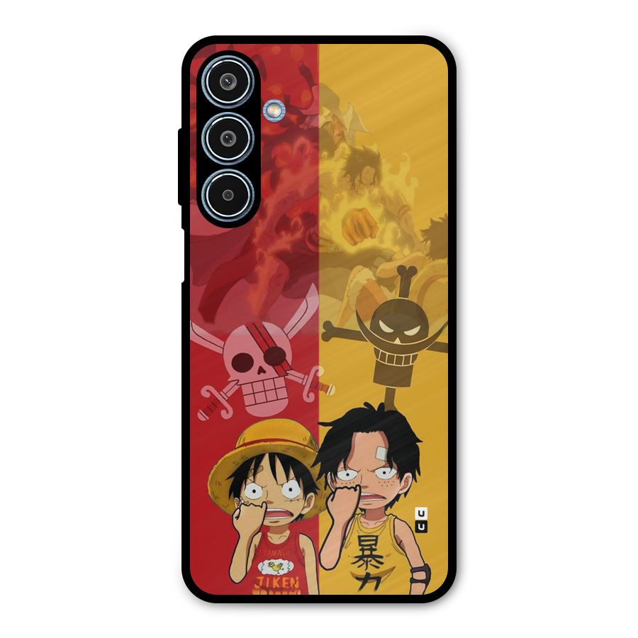 Luffy And Ace Metal Back Case for Galaxy M35