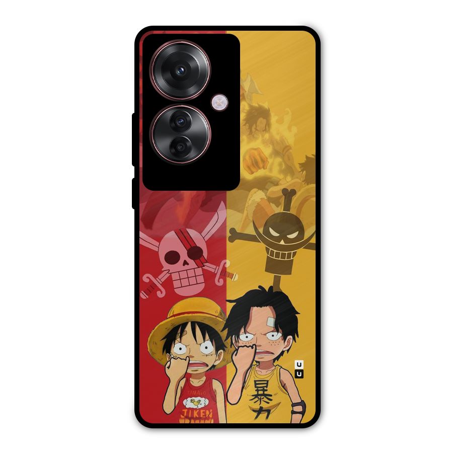 Luffy And Ace Metal Back Case for Oppo F25 Pro