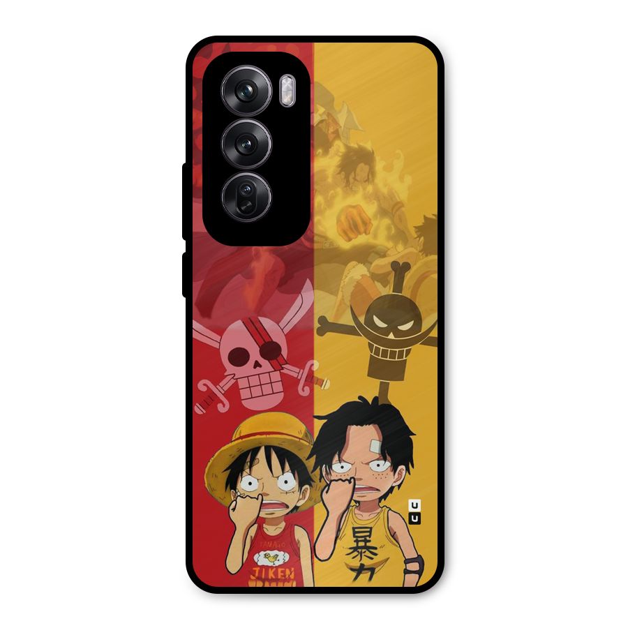 Luffy And Ace Metal Back Case for Oppo Reno12 Pro