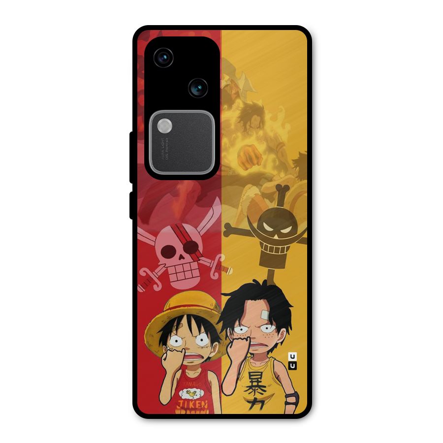 Luffy And Ace Metal Back Case for Vivo V30