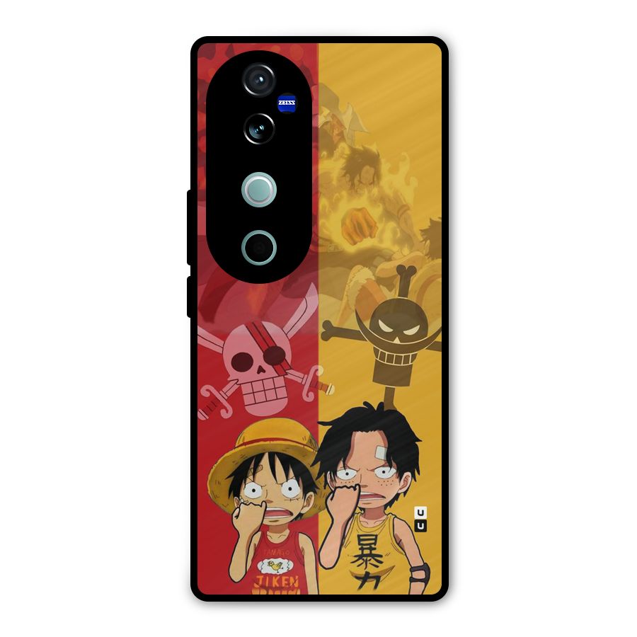 Luffy And Ace Metal Back Case for Vivo V40