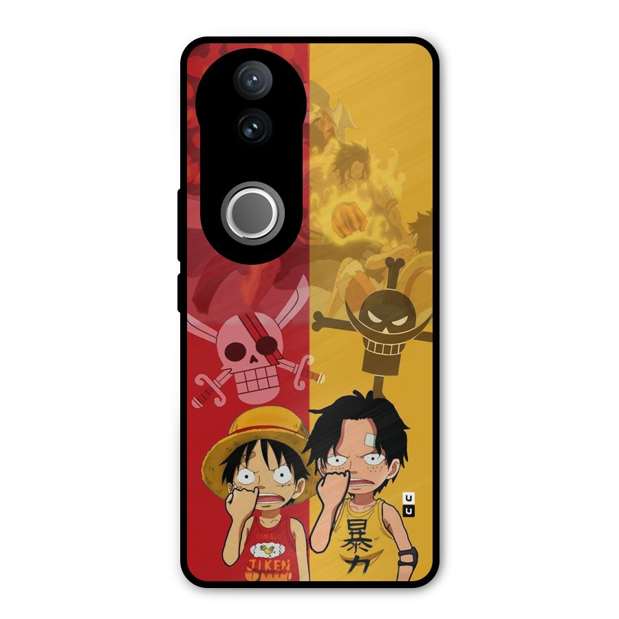 Luffy And Ace Metal Back Case for Vivo V50e