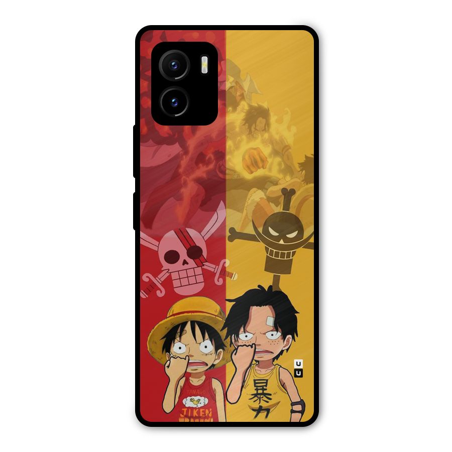 Luffy And Ace Metal Back Case for Vivo Y15s