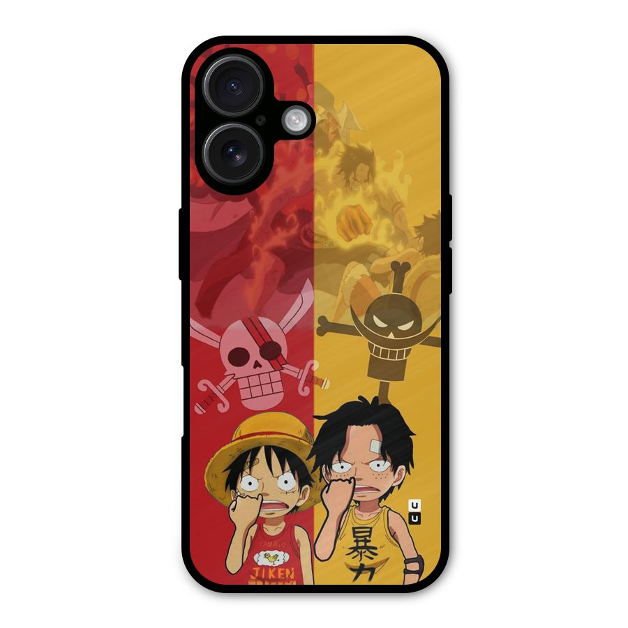 Luffy And Ace Metal Back Case for iPhone 16