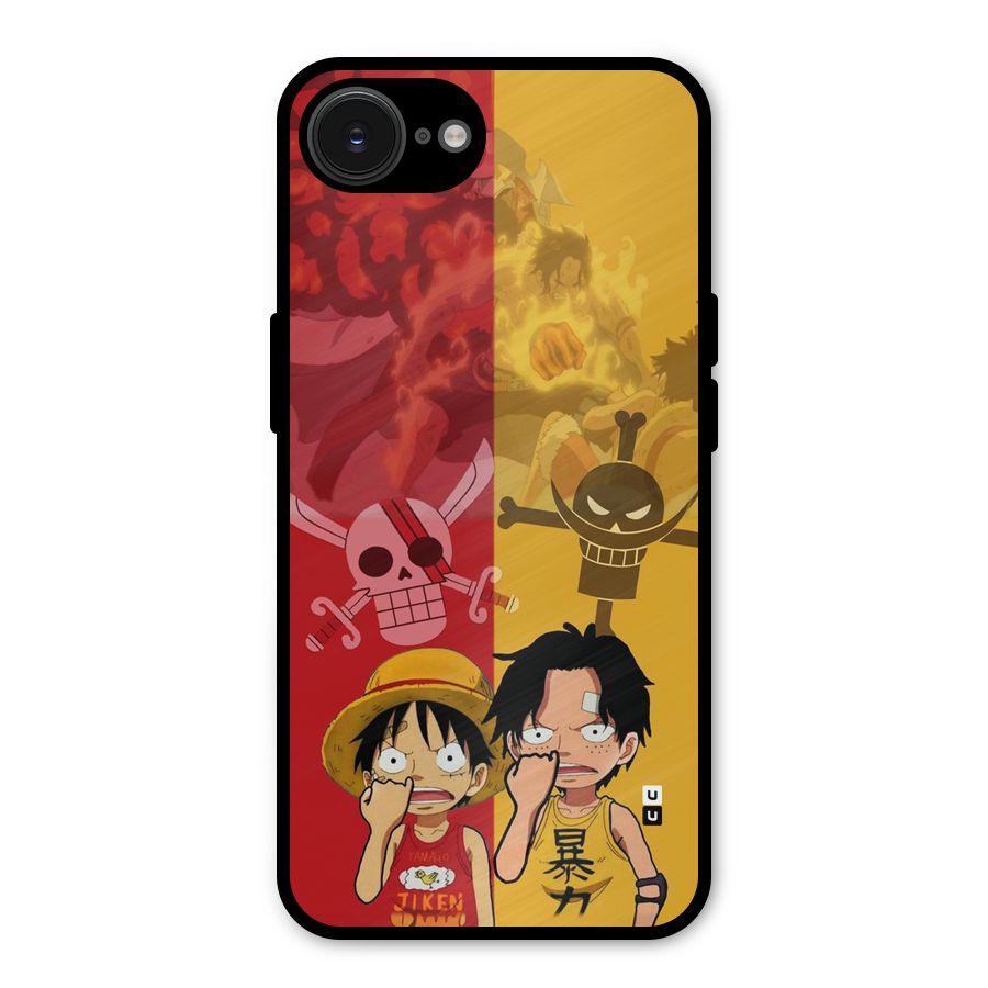 Luffy And Ace Metal Back Case for iPhone 16e