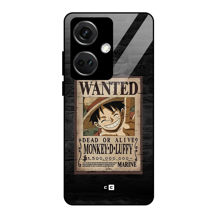 Luffy Wanted Glass Back Case for OnePlus Nord CE 3 5G