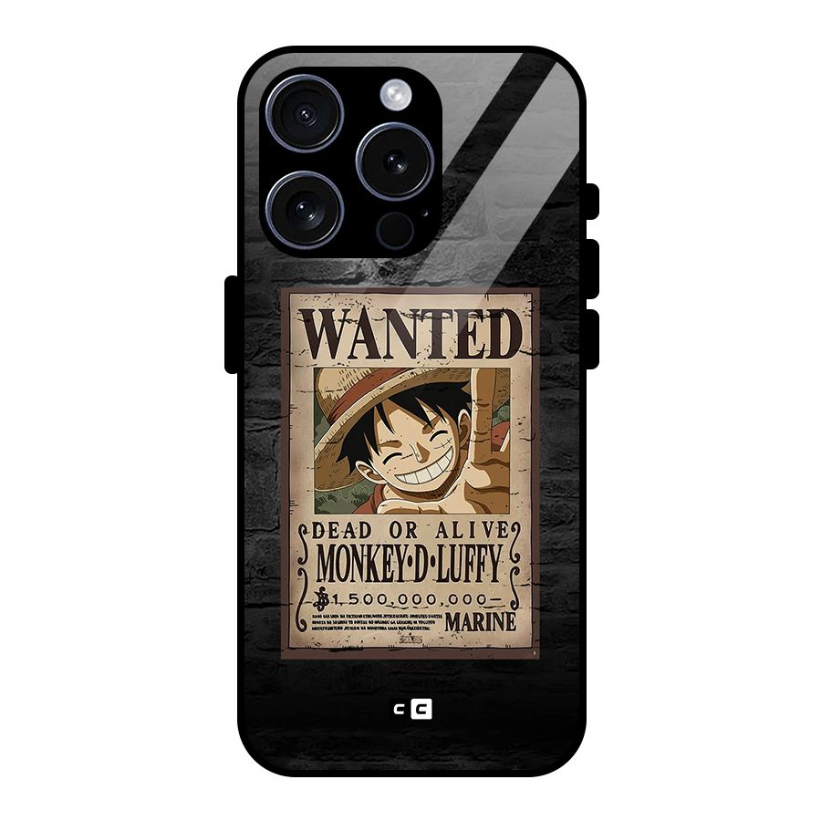 Luffy Wanted Glass Back Case for iPhone 15 Pro