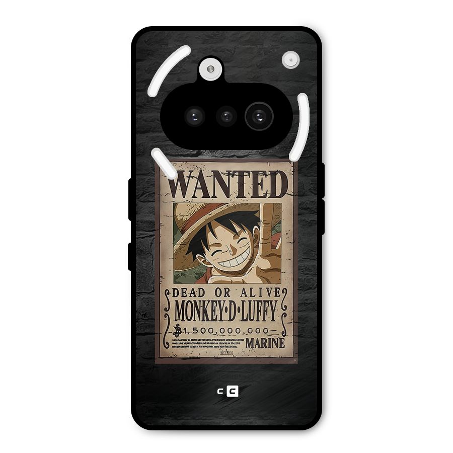 Luffy Wanted Metal Back Case for Nothing Phone 3a