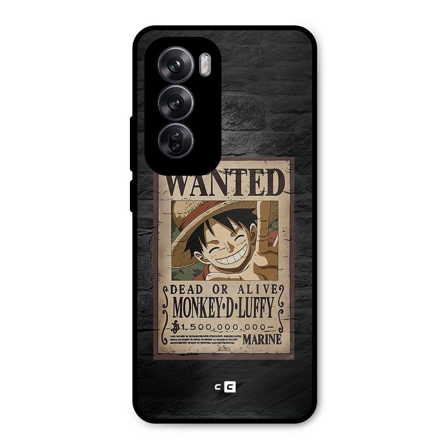 Luffy Wanted Metal Back Case for Oppo Reno12 Pro