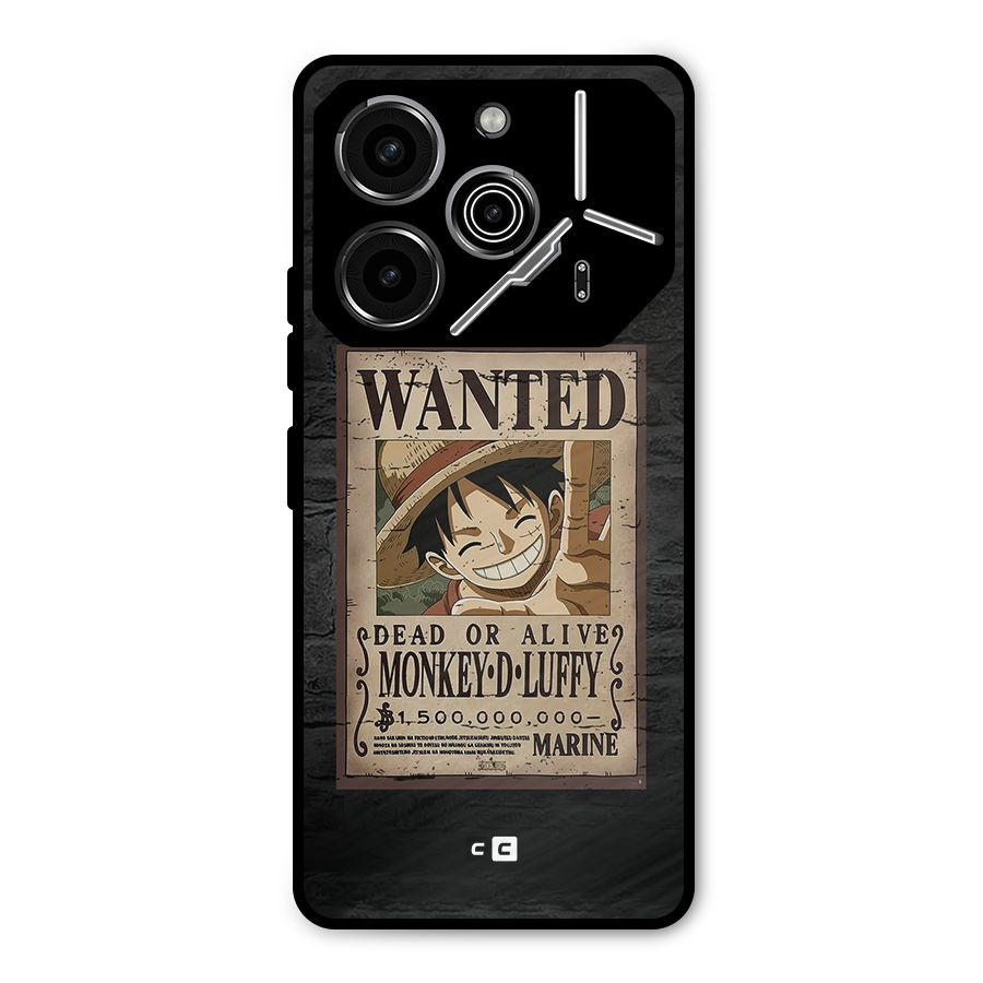 Luffy Wanted Metal Back Case for Tecno Pova 6 Pro