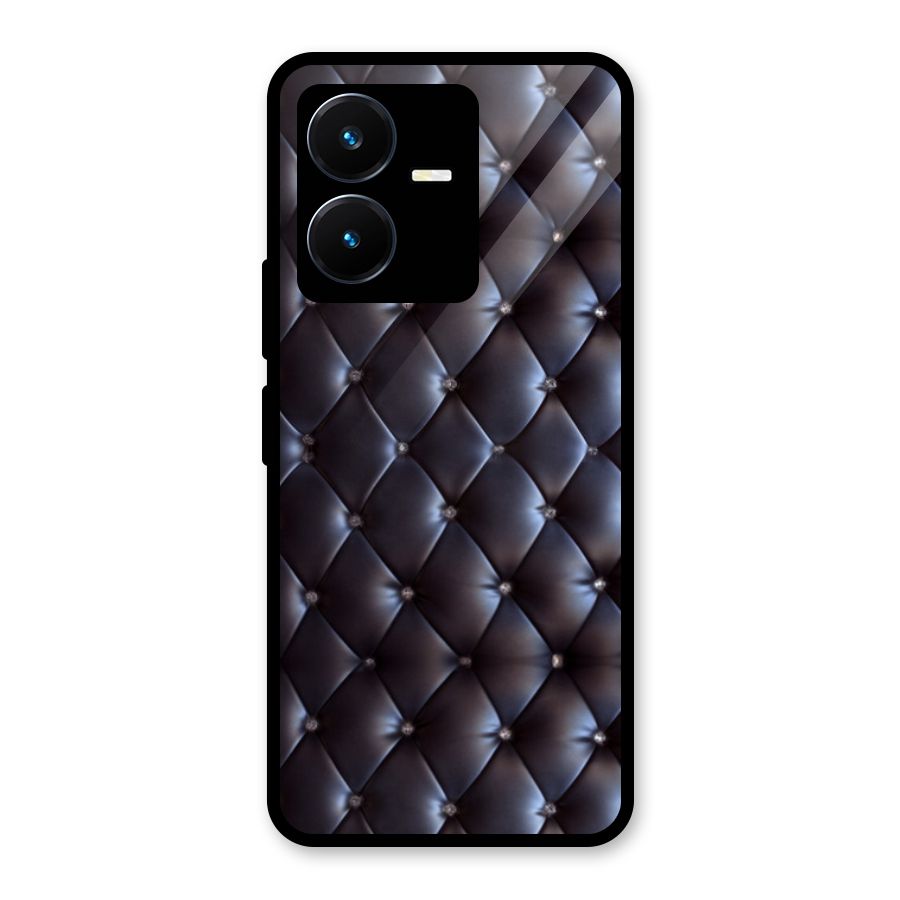 Luxury Pattern Glass Back Case for Vivo Y22s