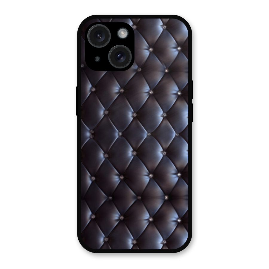 Luxury Pattern Metal Back Case for iPhone 15