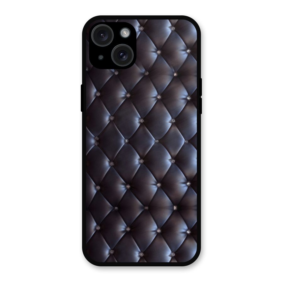 Luxury Pattern Metal Back Case for iPhone 15 Plus