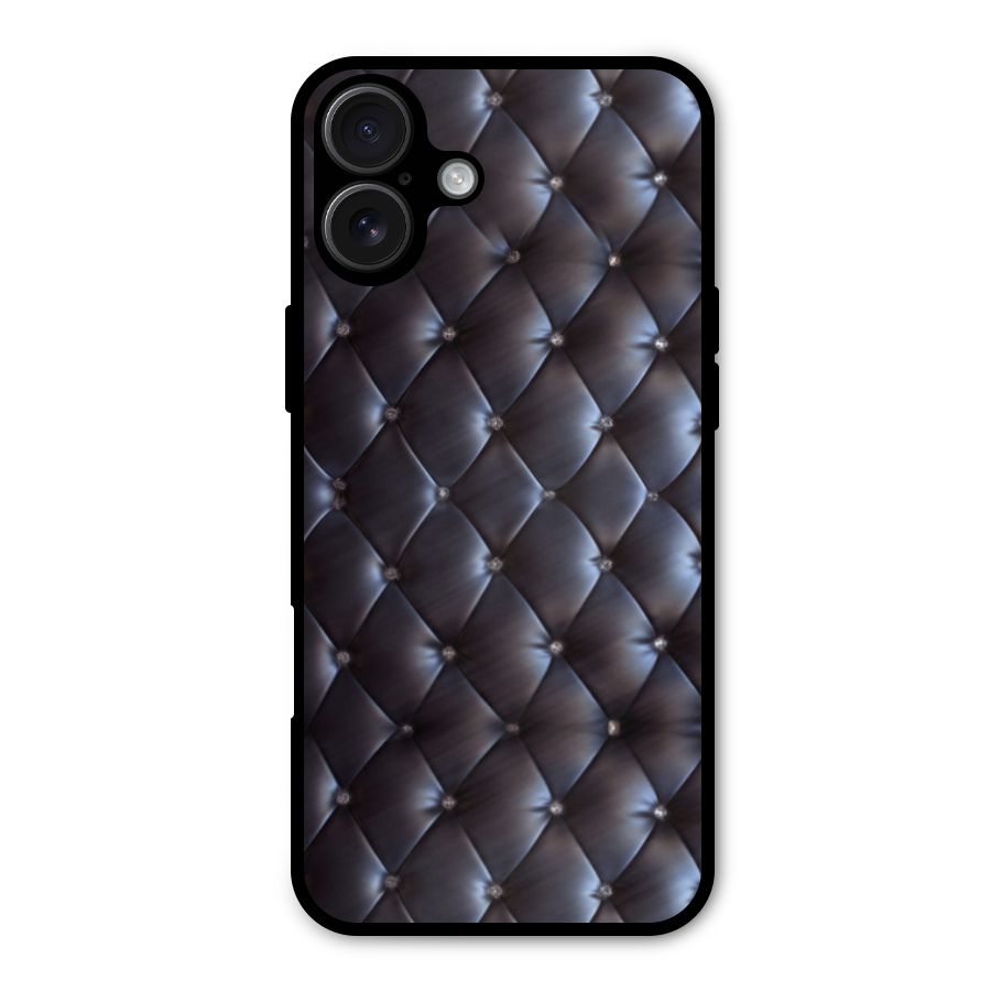 Luxury Pattern Metal Back Case for iPhone 16 Plus
