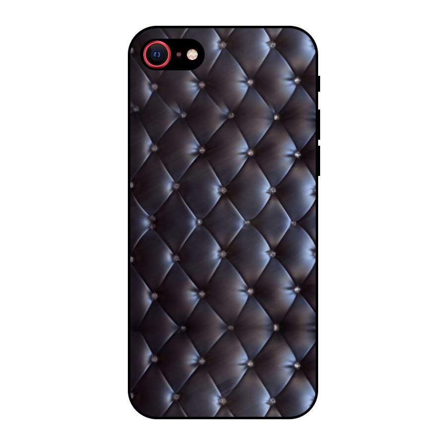 Luxury Pattern Metal Back Case for iPhone SE 2022